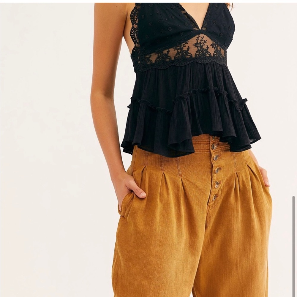 Free People Mover And Shaker Pleated Denim Pants 2